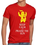 style3 T-Shirt Keep Calm Praise the Sun dunkel