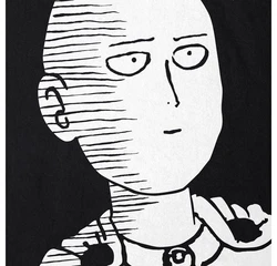 style3 T-Shirt Saitama Ok Anime Manga One Punch Man Faust Superheld Wanpanman Schwarz/Weiß