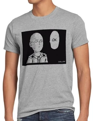 style3 T-Shirt Saitama Ok Anime Manga One Punch Man Faust Superheld Wanpanman Grau/Hellgrau/Silber