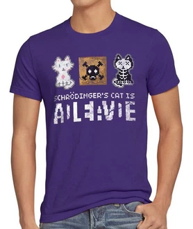 style3 T-Shirt 8Bit Schrödingers Katze Dunkelblau/Lila style3 T-Shirt 8Bit Schrödingers Katze Dunkelblau/Lila