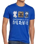 style3 T-Shirt 8Bit Schrödingers Katze Blau/Pastell