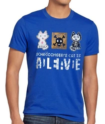 style3 T-Shirt 8Bit Schrödingers Katze Blau/Pastell