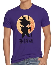style3 T-Shirt Goku Mond Ball Krillin Roshi Super Dragonball GT Songoku DBZ Daima Grau/Dunkelblau/Lila