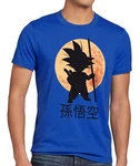 style3 T-Shirt Goku Mond Ball Krillin Roshi Super Dragonball GT Songoku DBZ Daima Blau/Grau/Silber