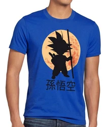 style3 T-Shirt Goku Mond Ball Krillin Roshi Super Dragonball GT Songoku DBZ Daima Blau/Grau/Silber