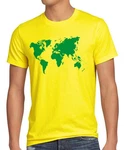 Style3 T-Shirt Sheldon World Map The Big Bang Theory Gelb/Grün/Neonfarben