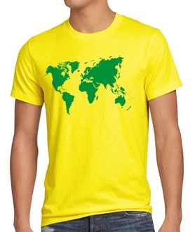 Style3 T-Shirt Sheldon World Map The Big Bang Theory Gelb/Grün/Neonfarben Style3 T-Shirt Sheldon World Map The Big Bang Theory Gelb/Grün/Neonfarben
