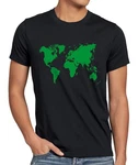 Style3 T-Shirt Sheldon World Map The Big Bang Theory Grün/Dunkelgrün