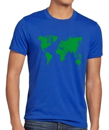 T-Shirt Sheldon World Map Weltkarte big welt geo the big bang theory cooper
