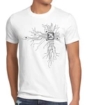 style3 T-Shirt Cyborg Computer Chip Weiß