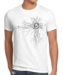 style3 T-Shirt Cyborg Computer Chip Weiß