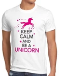 style3 T-Shirt Keep Calm and be a Unicorn Rosa/Bordeaux
