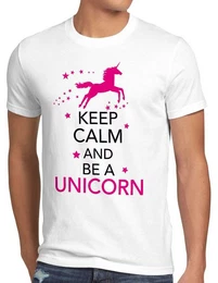 T-Shirt Keep Calm and be a Unicorn Einhorn spruch fun funshirt pferd top