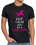 style3 T-Shirt Keep Calm and be a Unicorn Rosa/Bordeaux