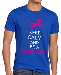 T-Shirt Keep Calm and be a Unicorn Einhorn spruch fun funshirt pferd top