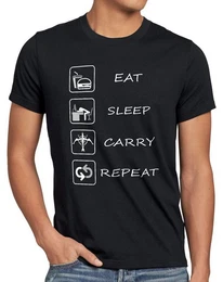 T-Shirt Eat Sleep Carry Repeat legends league lol carry gamer dota game