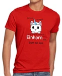 style3 T-Shirt Sei immer du selbst! Einhorn Unicorn es sei denn Fun Spruch Katze Dunkelrot/Rot
