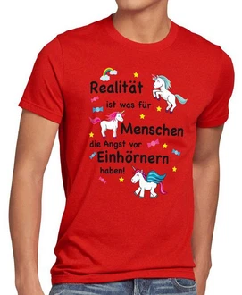 style3 T-Shirt Realität ist für Menschen Angst Einhörnern haben Rot style3 T-Shirt Realität ist für Menschen Angst Einhörnern haben Rot
