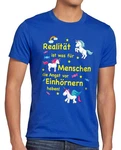 style3 T-Shirt Realität ist für Menschen Angst Einhörnern haben Blau/Mischfarben/Rot