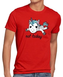 T-Shirt Not today Unicorn Einhorn fun spruch nicht heute faul funshirt