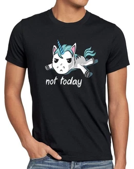 style3 T-Shirt Not today Unicorn Einhorn spruch Schwarz/Hellblau/Rot/Grau style3 T-Shirt Not today Unicorn Einhorn spruch Schwarz/Hellblau/Rot/Grau