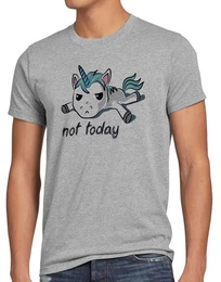 T-Shirt Not today Unicorn Einhorn fun spruch nicht heute faul funshirt