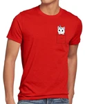 style3 T-Shirt Unicorn Pocket Cat Rot/Dunkelrot