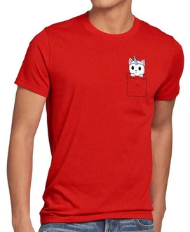 style3 T-Shirt Unicorn Pocket Cat Rot/Dunkelrot style3 T-Shirt Unicorn Pocket Cat Rot/Dunkelrot
