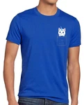 style3 T-Shirt Unicorn Pocket Cat Blau/Dunkelblau
