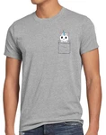 style3 T-Shirt Unicorn Pocket Cat Grau/Hellgrau
