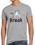 style3 T-Shirt Have a Break Einhorn Unicorn Rosa/Hellblau/Grau