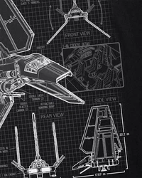 style3 T-Shirt Tydirium Lambda T-4A Shuttle Star Krieg Wars Imperium der Sterne Blau