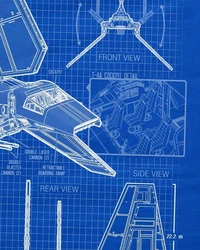 style3 T-Shirt Tydirium Lambda T-4A Shuttle Star Krieg Wars Imperium der Sterne Hellblau/Blau