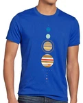 Style3 T-Shirt Sheldon Theory Planeten System Erde The Big Bang Theory Blau/Mischfarben