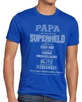 style3 T-Shirt Papa Superheld Funshirt Spruch Shirt Vatertag Hellblau