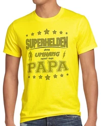 style3 T-Shirt Superhelden ohne Umhang nennt man Papa Gelb