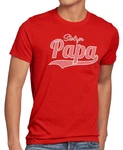 Style3 T-Shirt Stolzer Papa Vater Dad Vatertag Männertag Geburtstag Rot