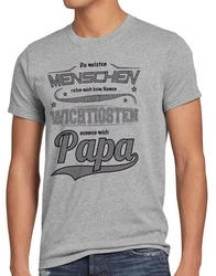 style3 T-Shirt Meisten Menschen rufen Namen wichtigsten Papa Vater Fun Spruch Grau