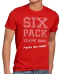 style3 T-Shirt Sixpack Fun Spruchshirt Braun/Rot