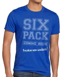 style3 T-Shirt Sixpack Fun Spruchshirt Hellblau/Blau