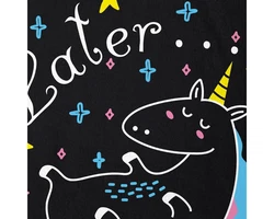 style3 T-Shirt Later Sleepy Unicorn Gelb/Grün/Hellblau/Braun/Silber