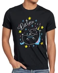 style3 T-Shirt Later Sleepy Unicorn Gelb/Grün/Hellblau/Braun/Silber