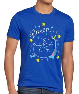 style3 T-Shirt Later Sleepy Unicorn Beige/Blau/Dunkelrot style3 T-Shirt Later Sleepy Unicorn Beige/Blau/Dunkelrot