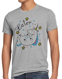T-Shirt Later Sleepy Unicorn Einhorn pferd fun funshirt do it spter top