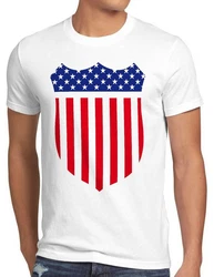 style3 T-Shirt USA Amerika Medal Medaille Wappen Flagge sheriff stars stripes us Weiß/Creme/Rot/Dunkelblau