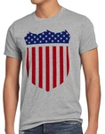 style3 T-Shirt USA Amerika Medal Medaille Wappen Flagge sheriff stars stripes us Silber/Rot/Grau/Hellgrau/Dunkelgrau/Blau