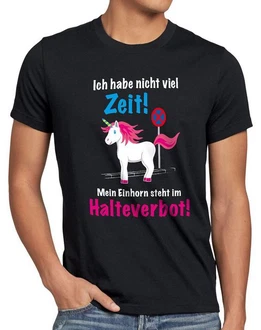 style3 T-Shirt Keine Zeit Einhorn im Halteverbot Rosa/Rot style3 T-Shirt Keine Zeit Einhorn im Halteverbot Rosa/Rot