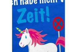 style3 T-Shirt Keine Zeit Einhorn im Halteverbot Blau/Dunkelblau/Rosa/Hellblau