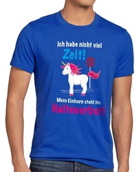 style3 T-Shirt Keine Zeit Einhorn im Halteverbot Blau/Dunkelblau/Rosa/Hellblau
