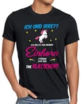 style3 T-Shirt ICH und IRRE? Einhorn absteigen klatschen Einhörner Fun Spruch Gelb/Lila/Silber/Schwarz